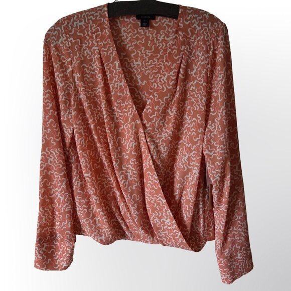 Halogen Pink Fluid Print Long Sleeve Blouse - Picture 2 of 6